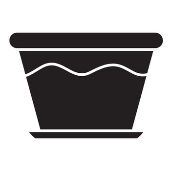 plastic bucket icon over white background. silhouette style. illustration vector