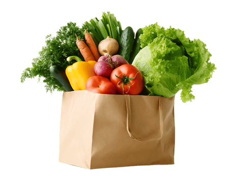 Fresh Vegetables Grocery Bag Illustration with Transparent Background Isolated Premium Photo png