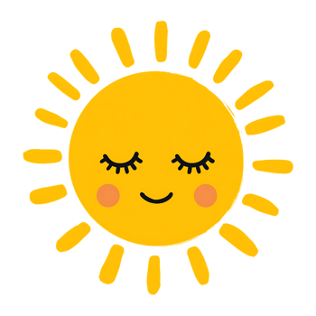Cute and Colorful Smiling Sun Illustration Isolated on Transparent Background Summer Design png