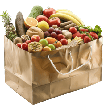 Paper Bag Overflowing With Colorful Fresh Produce png