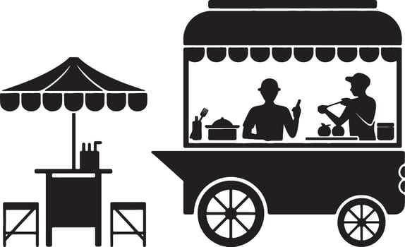 food cart illustration vector