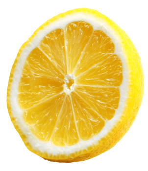 Half Cut Juicy Fresh Lemon Slice Isolated On A Transparent Background png