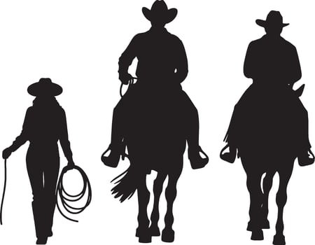 cowboy silhouette illustration vector