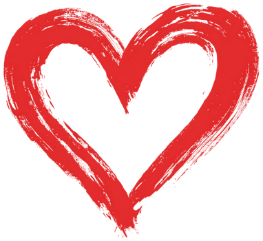 Red Heart Drawing Brush Stroke Style Design Element Isolated Transparent Background png