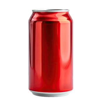 Red Aluminum Soda Can, Shiny Refreshment png