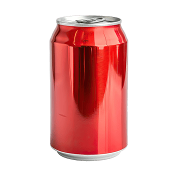 Shiny Red Soda Can Mockup, Aluminum Drink Container png
