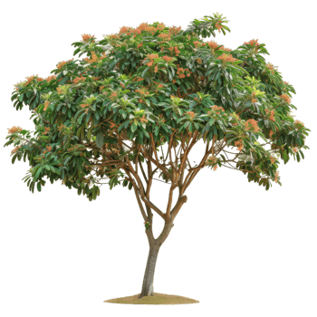 Flowering Loquat Tree With Green Leaves, Transparent png