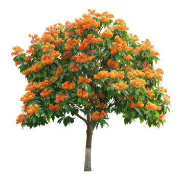 Orange Blossom Tree Isolated, Tropical Flowering Plant png