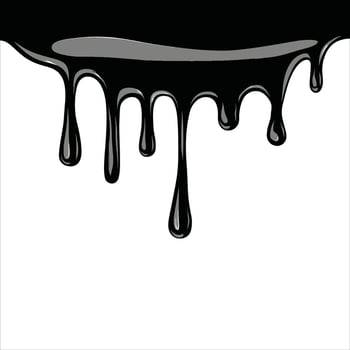 Liquid Drip Silhouette Black Ink, Paint, or Oil vector