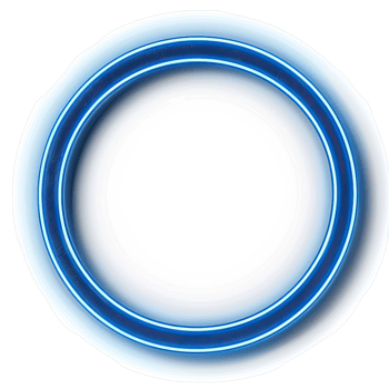 Neon Glow Circle Frame, Abstract Blue Round Border, Modern Graphic Element png