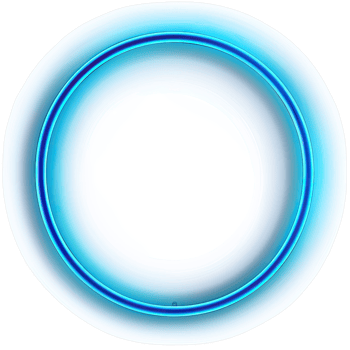 Neon Blue Circle Glowing Light Effect Frame Element For Modern Design png