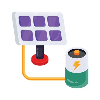 A trendy 2d icon displaying solar charging panel vector