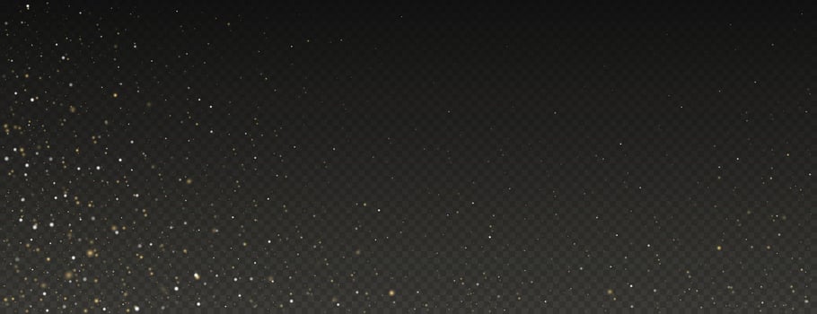 Gold glitter dust with stars and gold glitter effect on dark grey background. Empty free space for your text. vector