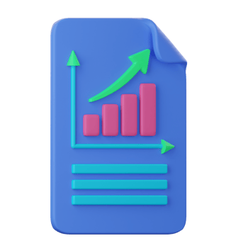 A blue folder with a graph and arrow png