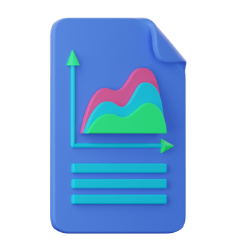 A blue file folder with a graph on it png