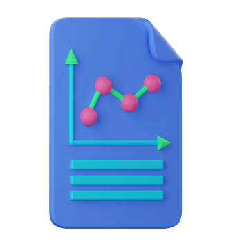 A blue file folder with a graph and arrow png
