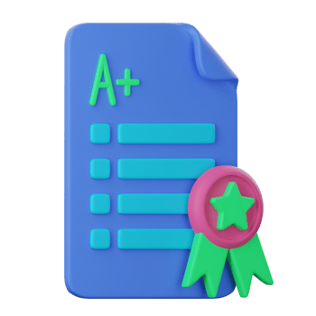 A certificate icon with a star and ribbon png