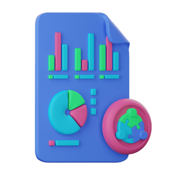 A blue folder with a pie chart and a globe png