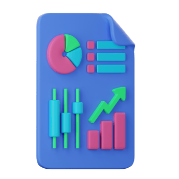 A blue folder with graphs and charts on it png