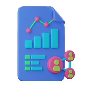 A blue document with a graph and people png