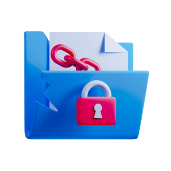 A blue folder with a padlock and a chain png