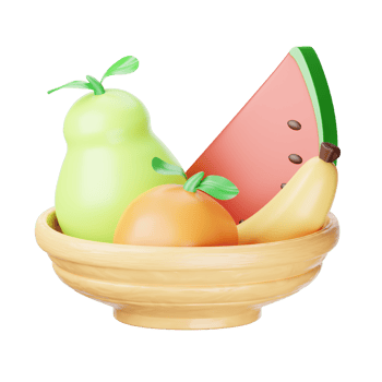 A bowl of fruit on a black background png