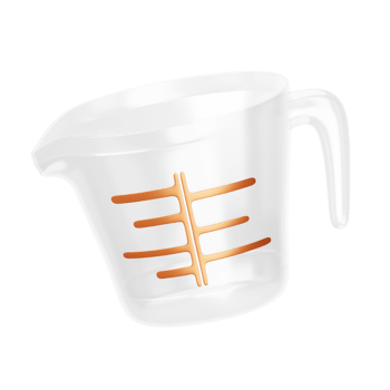 A measuring cup with a line on it png