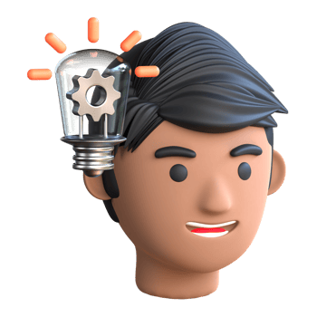 A man with a light bulb on his head png