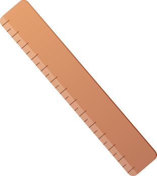 Wooden ruler in cartoon style. Ruler for school vector