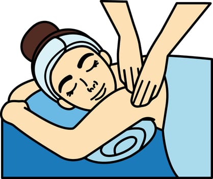 A woman is getting a massage vector