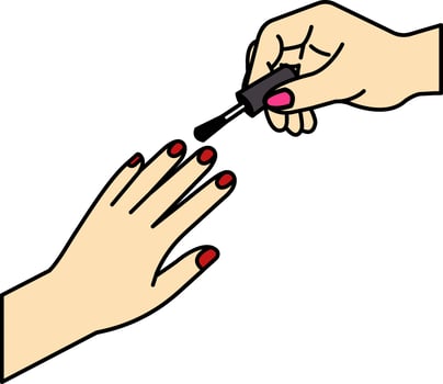 A woman getting her nails done vector