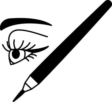 black and white illustration an eyeliner vector