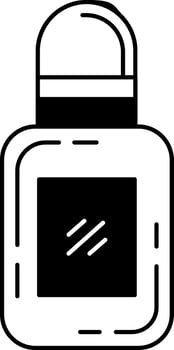 black and white illustration a nail polish bottle vector