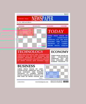 Editable Newspaper Template, Front Page Layout for News Headlines Design vector