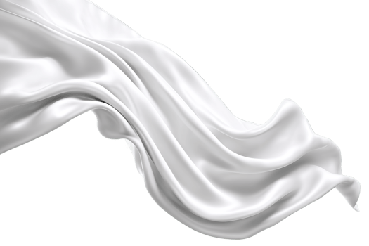 Elegant and Graceful White Silk Fabric Flowing Freely on a Transparent Background Image png