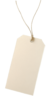 Blank White Price Tag on String Isolated on Transparent Background Design png