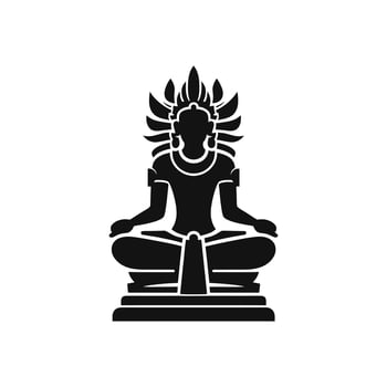 Tribal Meditating Deity Statue Silhouette for Spiritual and Cultural Art Designs vector