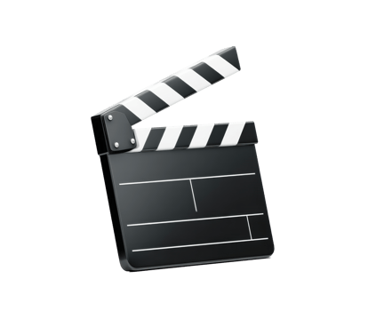 Creative filmmaking with a classic clapperboard for projects png