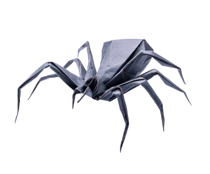 Intricate origami spider design for art and decoration png
