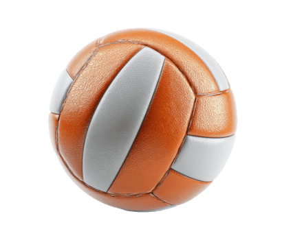 Orange and white volleyball for sports enthusiasts and practice png