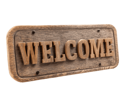 Rustic wooden welcome sign for home entryway decoration ideas png