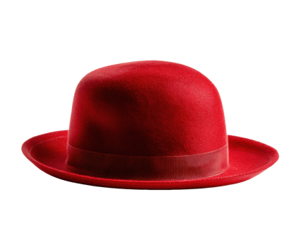 Classic red felt hat for stylish attire and accessories needs png