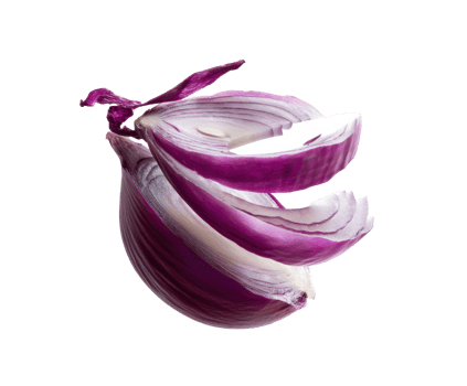 Sliced red onion showcasing layers and vibrant color for culinary use png