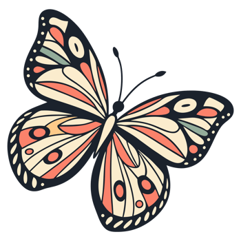 Elegant pastel butterfly wing design png