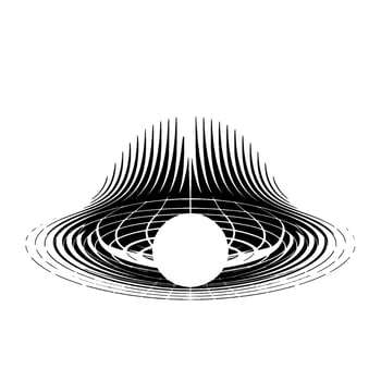 Abstract Black Hole Illustration, Minimalist. vector
