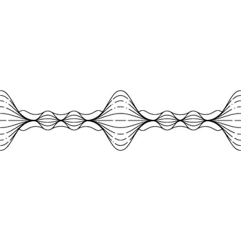 Abstract Soundwave Minimalist Line Art on White Background. vector