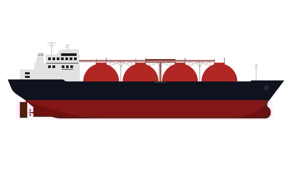 Gas tanker ships gas carrier big sea vessels ship for transport liquefied gases lng and liquefied petroleum gas lpg vector
