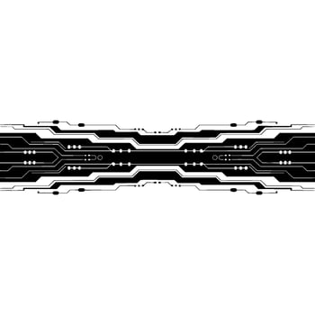 Tech Circuit Board Element on White Background. vector