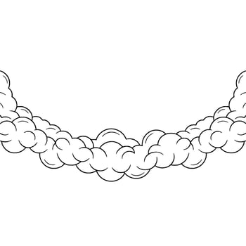 Comic Cloud Border Outline on White Background. vector