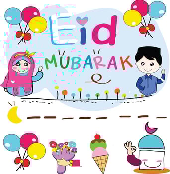 Eid muslim happy vector